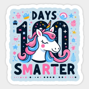 100 days smarter, elegant unicorn Sticker